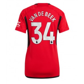 Manchester United Donny van de Beek #34 Domaci Dres za Ženska 2023-24 Kratak Rukavima